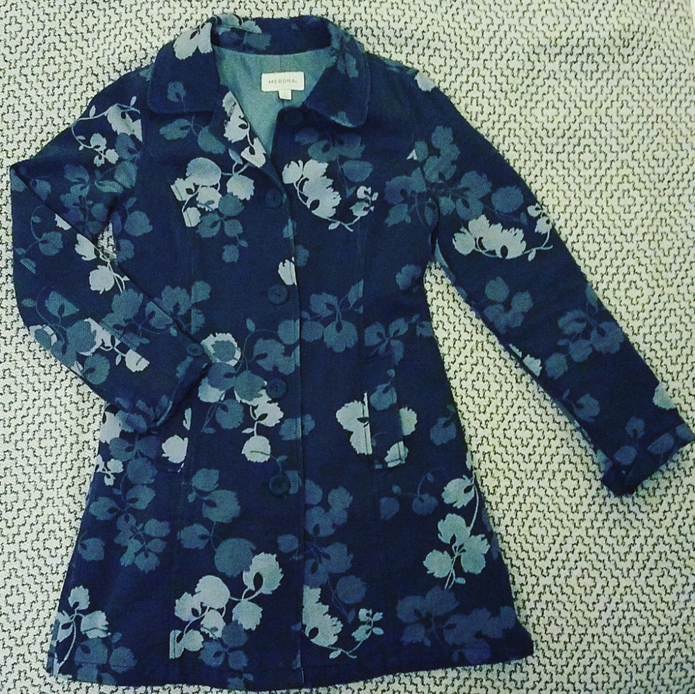 Merona Swingcoat Blue Navy sz Small